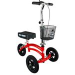 Small Petite Adult All Terrain KneeRover Jr - Steerable Knee Walker Knee Scooter Crutches Alternative in Red