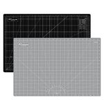 HEADLEY TOOLS Thickened Self Healing Sewing Mat, 18" x 24" Cutting Mat, A2 Double Sided 5-Layer Craft Cutting Board for Quilting Hobby Fabric Precision Scrapbooking Arts and Crafts Project Grey/Black