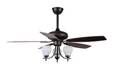 Kanz Enterprises Designer Fans with LED 52 Inches Wood Leaf MDF 5 Blades Wood Grain NO Noise 40 watts DC Motor with 3 Color LED Light Remote Control Living Room Fan FNC 205