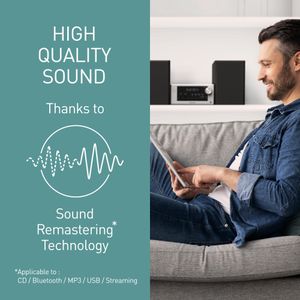 Panasonic Micro HiFi Stereo System, 80W – Silver