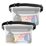 Waterproof Phone Pouch, 2 Pack Waterproof Pouch with Waist Strap Beach Accessories Phone Dustproof Dry Bag for Boating Swimming Snorkeling