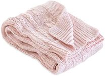 Burt's Bees Baby - Cable Knit Blanket, Baby Nursery & Stroller Blanket, 100% Organic Cotton, 30" x 40" (Blossom Pink) (Pack of 1)