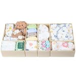 ORLISA Drawer Organizer Clothes-Dresser Organizer for Nursery-Compatible Baby Clothes Organizer and Storage & General Nursery Organization or Dresser Drawer Organizer Foldable Bins Beige