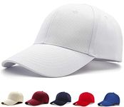 Etyepoh Baseball Cap Polo Style Classic 6 Panel Adjustable Sport Solid Sun Hat Unisex (01White)