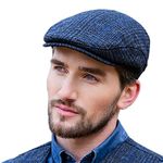 Mucros Weavers Irish Tweed Cap- Blue, Blue, Large