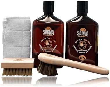 SARNA BASEBALL Glove Maintenance Kit - Premium Leather Conditioner and Leather Cleaner (8 oz.) - includes Cleaning and Conditioning Brushes and Microfiber Towel