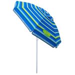 Tommy Bahama 6' UPF 50+ Tilt Beach Umbrella with Wind Vent, Green and Blue Stripe