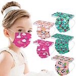 FOLOU 50Pcs Kids Disposable Face_Masks, 3-Ply Breathable Facemasks with Designs for Children, Cute Printed Face_mask for School