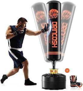 DRINCOSH Punching Bag with Stand Adult-70 Free Standing Boxing Bag with Suction Cup Base for Adult Teens, Heavy Bag with Boxing Gloves for MMA Muay Thai Fitness