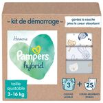 Pampers - Harmony Hybrid Starter Pack, 3 Washable Diapers + 25 Disposable topsheets - 1 Pack