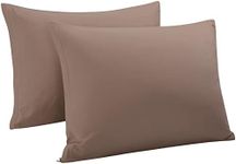 uxcell Zippered Queen Pillow Cases Pillowcases Covers, Egyptian Cotton 300 Thread Count, 20 x 30 inch, Coffee Color, Set of 2