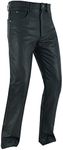 Dream Apparel Mens Motorcycle Black Leather Pants Jeans Style Motorcycle Riding Pants for Biker with 5 Pockets (Size 38)