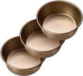 Yomvzake Air Fryer Mini Pie Pan Tart Tins, Jumbo Muffin Cupcake Pan 4 Inch Air Fryer Hamburger Bun Mold, 3PCS Non-Stick Air Fryer Egg Baking Pan Individual Pazookie Mini Cake Pans for Baking