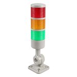 LUBAN Led Signal Tower Stack Lights, Industrial Signal Warning Lights, Column Tower Lamp Andon Lights with Rotatable Base, Steady/Flashing Light Switchable,12V 24V DC(3-Layer, with Buzzer)