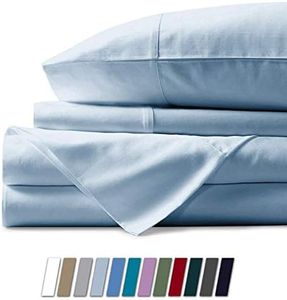 Mayfair Linen 100% Egyptian Cotton Sheets, Sky Blue King Sheets Set, 600 Thread Count Long Staple Cotton, Sateen Weave for Soft and Silky Feel, Fits Mattress Upto 18'' DEEP Pocket