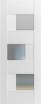 VDOMDOORS Slab Door Panel Opaque Glass 30 x 80 inches/Sete 6933 White Silk/Modern Finished Doors/Pocket Closet Sliding Barn