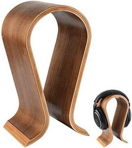 Linkidea Wooden Omega Headphones Stand/Wooden Headphone Hanger/Wood Headset Holder/Omega Earphone Desk Display Hanger - Wooden Headsets Walnut Finish -