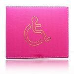 AKH® PU Leather Disabled Badge Holder Wallet - Blue Badge Timer Holder - Hologram Safe (Hot Pink)