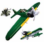 Tarcury Battle Brick WW2 A6M Fighter Aircraft - 560 PCS Building Block Army Toys with 2 Toy Soldiers and Anti-Aircraft Gun - Ideal for Kids and Adults