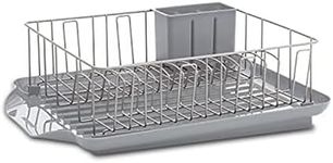 Farberware 3-Piece Large Capacity Dish Drying Rack Set with Drainboard and Utensil Holder, Rust-Resistant Kitchen Counter Dish Drainer