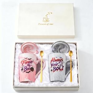 Dumoldpa Halloween Gifts for Couples 2026, Funny Forever My Boo & Always Your Boo Matching Mugs Gifts for Bridal Shower Anniversary, 14oz His and Hers Mugs Set with Greeting Card, Luxury Gift Box