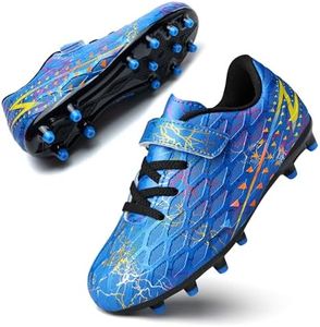 Hanani Boys Girls Soccer Cleats for Kids Cleat Football Training Deep Blue