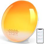Sunrise Alarm Clock for Heavy Sleepers, Smart Wake Up Light with Sunrise/Sunset Simulation, App Controlled, Natural Sounds & FM Radio, 7 Alarms & Snooze, 11 Colors Night Light for Bedroom