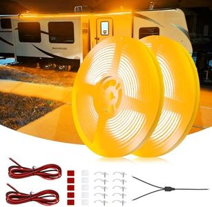 Yeenoon COB RV Awning Lights, 12V 32.8FT Camping Awning Light, IP68 Waterproof LED Lights, RV Exterior Strip Lights for Motorhome Travel Trailer Canopy Party, Stands Food Trucks(Yellow)