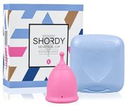 SHORDY Menstrual Cup, Silicone Cup (Large), Soft & Flexible, Coupe Menstruelle Kit for Women Up to 12 Hours of Comfort, Eco-Friendly Period Cup & Safer Alternative to Pads & Tampons (Pink)