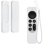 kwmobile Case Compatible with Apple TV 4K 2021 (2nd Generation) Case - Soft Silicone Cover for Remote Control - White