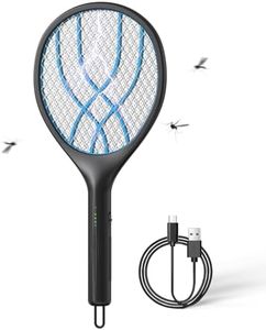 VEGREM Fly Zapper, 4000V Fly Killer, Battery Level Indicator, USB Type-C Electric Fly Swatter with 1500mAh Rechargeable Battery, 3-Layer Protective Mesh, Bug Zapper, for Indoor and Outdoor