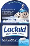 Lactaid Original Strength Lactose Intolerance Relief Caplets with Natural Lactase Enzyme, Dietary Supplement to Help Prevent Gas, Bloating & Diarrhea Due to Lactose Sensitivity, 120 ct.