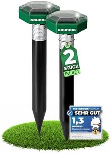GRUNDIG Maulwurf Vertreiber Wühlmausschreck 2erPack - SCHNELLE Ergebnisse mit extremen Wirkradius I Wühlmaus, Maulwurf vertreiben - Solar Maulwurfschreck Maulwurfvertreiber (2Stück (1Set))
