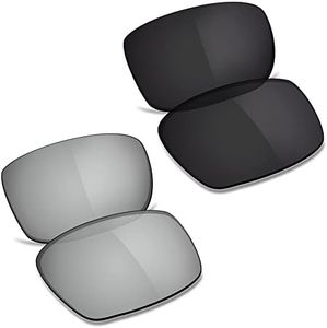 TRUSHELL Polarized Replacement Lenses for Oakley Gascan OO9014 Sunglasses -Black + Silver