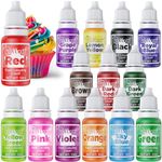 Food Colouring - Fidton 14 Colours Highly Concentrated Food Dye, Icing Colouring Set for Cupcakes, Macaroons, Cake Decoration, Food Colouring for Slime, Vegan Food Colouring Liquid - 10 ml