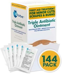 Globe (144 Pack) Triple Antibiotic Ointment Single Packet, First Aid Kit for Minor Scratches, Wounds, Cuts, and Burns, Prevents Infection, Active Ingredients Compare to Leading Brand, Travel Size,0.9g