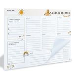 Weekly Planner Pad Tear Off - 52 Undated Weekly Planner, Weekly To Do List Notepad, Full Year Productivity Planner, Weekly Desk Planner Notepad, Daily Work Planner, Habit Tracker, Work Organization (Jolly)