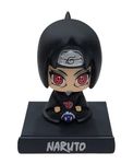 AUGEN Super Hero Itachi Uchiha Naruto 1 Action Figure Limited Edition Bobblehead with Mobile Holder for Car Dashboard, Office Desk & Study Table (Pack of 1), Plastic