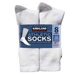 Kirkland Men's Breathable Sport Socks White Moisture Absorbing x 8 Pack Signature Size 6-10 UK