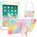 DreamerX Kids Case for iPad 9.7 2018/2017/iPad Air 2/Pro 9.7- Kids Toddlers Shockproof Case with Stand Shoulder Strap Pencil Holder for iPad 9.7 Inch 2018 (6th Generation)/2017 (5th Generation)/Air 2