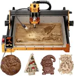 CNC Router Machine,ACMER Ascarva 4S CNC Milling Machine,70W 24V Spindle Power,15.7” x 15.7” x 3.7”,120W Whole Machine Power for Wood Plastic Acrylic MDF Carving Cutting,Support 5W or 10W laser heads.