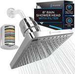 SparkPod Luxury Filtered Shower Head Set 23 Stage Shower Filter - Reduces Chlorine and Heavy Metals - High Pressure Showerhead Filter (8" Square, Luxury Polished Chrome)