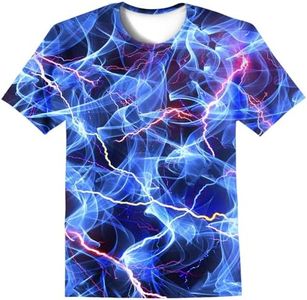 LAIDIPAS Boys Girls Teens Shirts 3D Colorful Graphic Funny Print Shirts for youth Shirts Size 6-16 Years, Black Blue 36, 6-8 Years