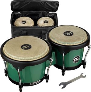 Meinl Percussion Bongos with Bag and Tuning Key, 6.5" and 7.5" Hand Drum Set — Buffalo Heads, Synthetic Shells