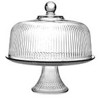 Anchor Hocking Cake Stand with Dome Plateau with Bell Jar Monaco Punch Bowl, 28 x 28 x 28 cm