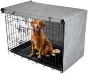 VERABE Dog Crate Cover, 600D Oxford Crate Cover for Wire Dog Crate, Ventilated Pet Kennel Cover Fits for 48 Inches Dog Crate, Grey (Cover Only)