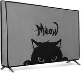 kwmobile Dust Cover for 32" TV - Flat Screen TV Protector - Meow Cat Grey/Black