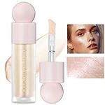 Liquid Highlighter - Contour Face Highlighter Stick/Shimmer Cream Highlighter Makeup, Light Liquid Glitter Luminizer with Cushion Applicator, Natural Looking Liquid Bronzer (01 Moonlight)