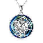 LUHE Dinosaur Necklace Sterling Silver Sloth Pendant Necklaces Jewelry Gifts For Women Mother, Silver, dinosaur