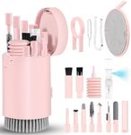 Laptop Screen Keyboard Cleaning Kit, 20 in 1 Electronic Cleaning Brush Tool Kit, Cell Phone Cleaning Spray For MacBook, iPad, iPhone, iPad Airpods, Headphones, Cameras, Computer TV Displays (Pink)